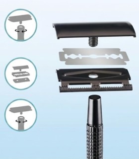 Maquinilla de Afeitar Clásica Mango Corto SensaBien Negra - 2