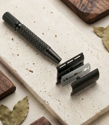 Maquinilla de Afeitar Clásica Mango Corto SensaBien Negra - 3