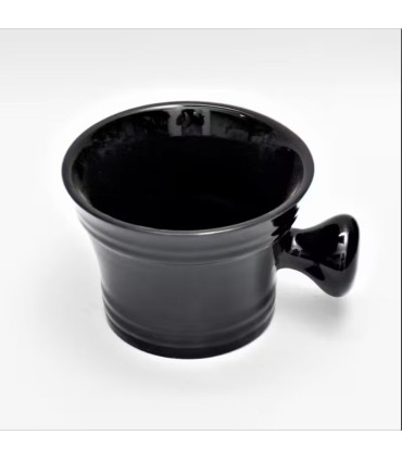 Taza de Afeitado Cerámica Negra con Asa SensaBien - 1