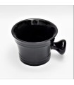 Taza de Afeitado Cerámica Negra con Asa SensaBien - 1