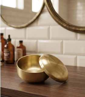 Cuenco de Afeitar Acero Inoxidable Dorado con Tapa SensaBien - 5