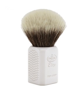 Brocha de Afeitar Omega Fibra Sintética Elite PRO-GRIP Blanca - 1