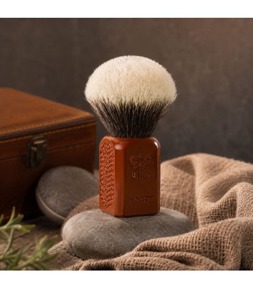 Brocha de Afeitar Omega Fibra Sintética Elite PRO-GRIP Marrón-2