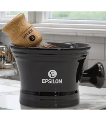 Taza de Afeitado Epsilon Cerámica Negra con Asa - 2