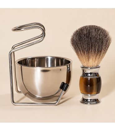 Set Afeitado SensaBien Brocha Tejón Ámbar, Bol y Soporte - 1