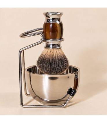 Set Afeitado SensaBien Brocha Tejón Ámbar, Bol y Soporte - 2