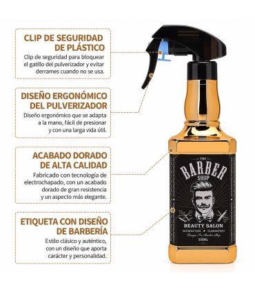 Pulverizador de Agua Profesional Dorado 500 ml SensaBien - 1