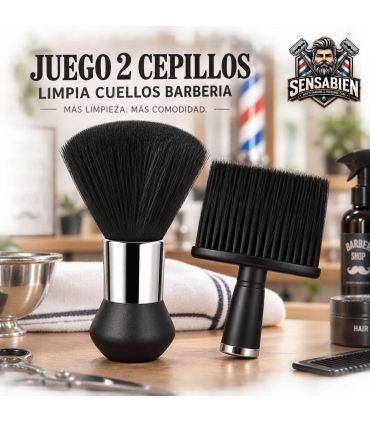 Juego de 2 Cepillos Limpiacuellos Barbería SensaBien - 1
