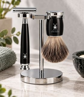 Set de Afeitado MÜHLE Rytmo Negro | Maquinilla, Brocha y Soporte - 1
