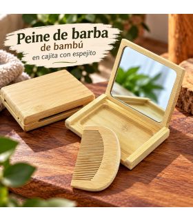 Juego Peine Barba Bambú con Espejito y Caja SensaBien - 1