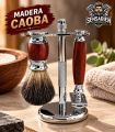 Set Afeitado Brocha Tejón, Maquinilla y Soporte Caoba SensaBien