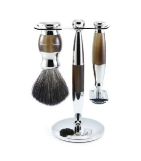 Set de Afeitado 3 Piezas Cuerno y Cromo Edwin Jagger - 1