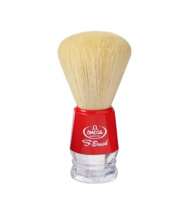 Brocha de Afeitar Fibra Sintética Roja Omega - 1