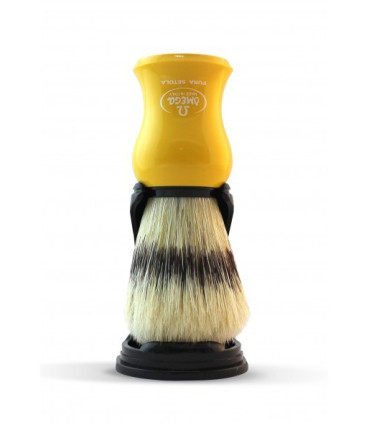 Brocha de Afeitar Pelo Cerda Amarilla con Soporte Omega - 1