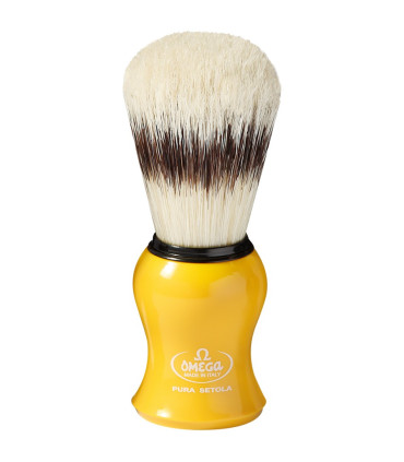 Brocha de Afeitar Pelo Cerda Amarilla con Soporte Omega - 2