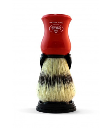 Brocha de Afeitar Pelo Cerda Roja con Soporte Omega - 1