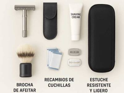 Kit de afeitado de viaje: compacto, ligero y eficaz